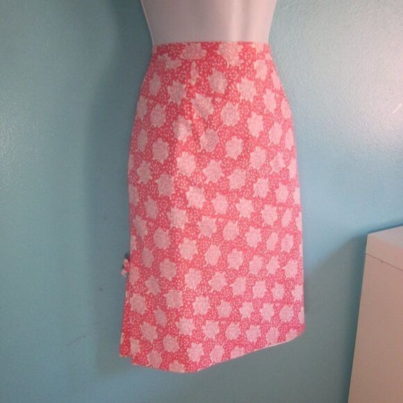 Tibi VINTAGE Pink Cotton Skirt Womens Size 4 with 27" Waist Lily Pulitzer Style - Picture 1 of 9